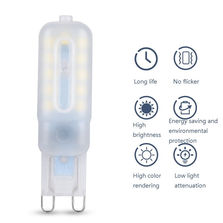6 PCS G9 LED Corn Lamp 2835 Patch Energy-Saving Light Bulb, Power: 3W 14 Beads Transparent Mask