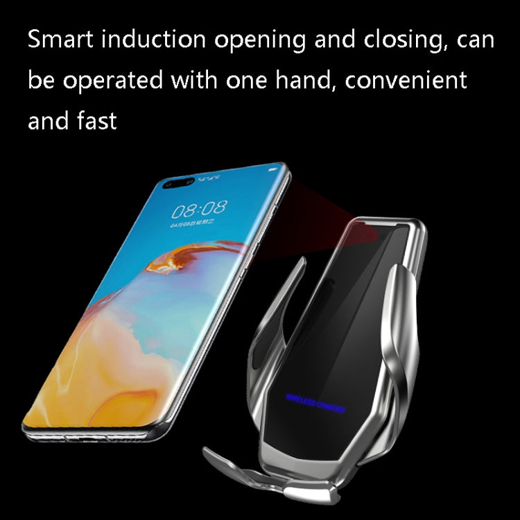 H10 15W Automatic Wireless Charging Car Mobile Phone Bracket, Style: Magnetic Suction Head+Capacitor