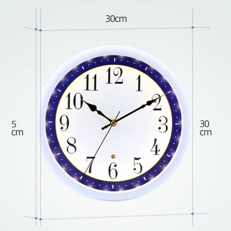 12 Inch Living Room Intelligent Voice Control Luminous Mute Wall Clock