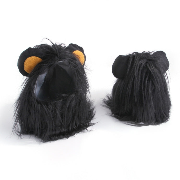 2 PCS Pet Dog Cat Imitation Lion Headgear Headdress Wig Hat, Size: S