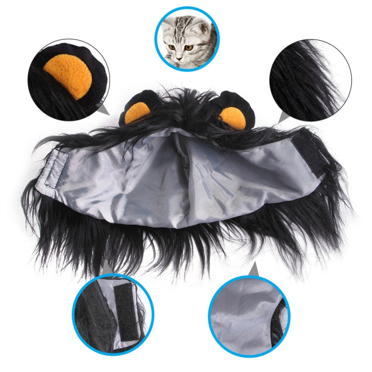 2 PCS Pet Dog Cat Imitation Lion Headgear Headdress Wig Hat, Size: S