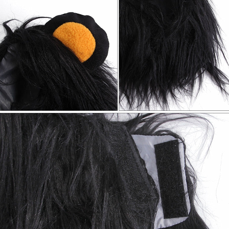 2 PCS Pet Dog Cat Imitation Lion Headgear Headdress Wig Hat, Size: M