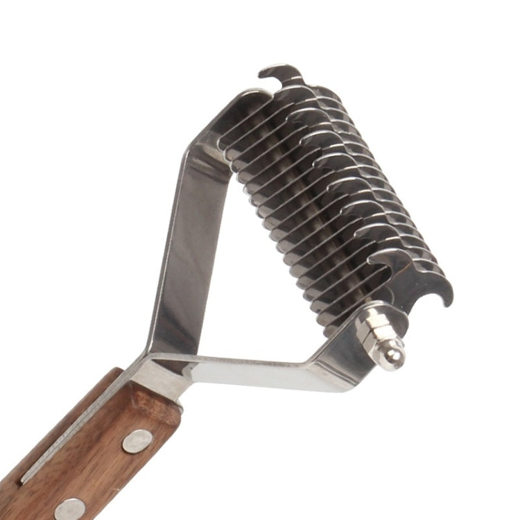 Walnut Pet Stainless Steel Cleaning And Grooming Comb, Specification: Double-sided