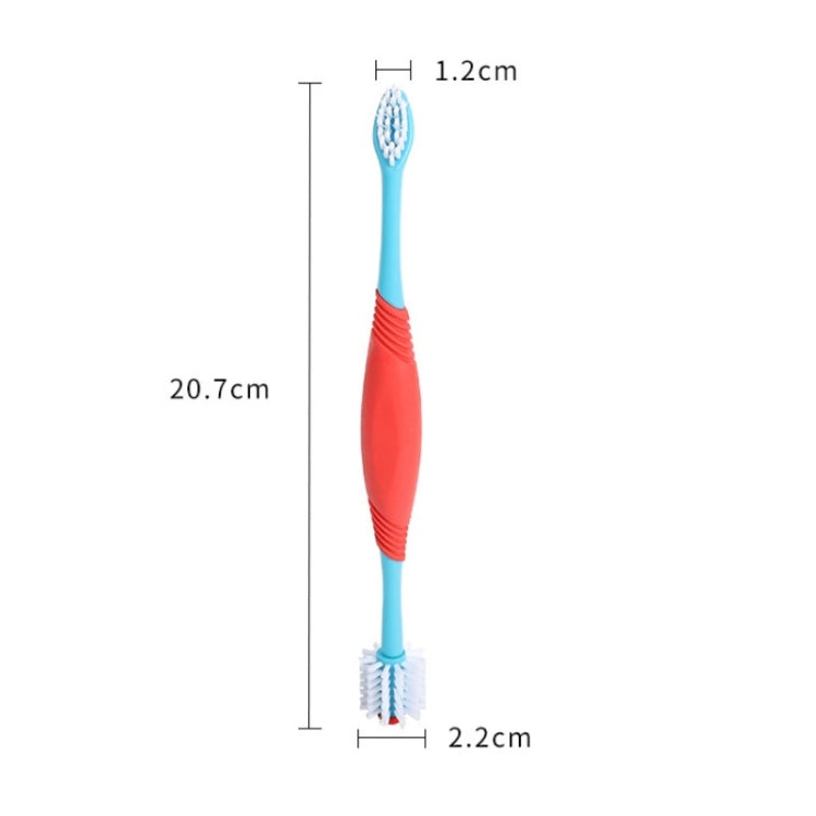 10 PCS Pet Double-Head Toothbrush Pet Oral Cleaning Products(Blue)
