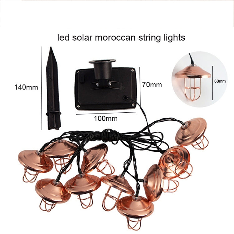 4m 10LEDs Solar Outdoor Corridor Light String IP65 Iron Festival Decoration String Lights
