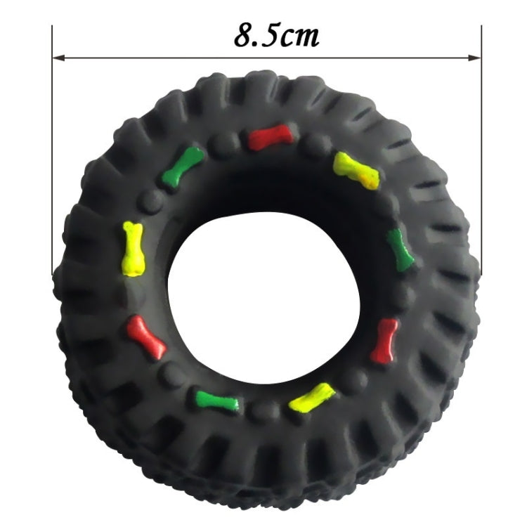 10 PCS Pet Vinyl Bite-Resistant Tire Toys Sounding Dog Training Ssupplies(Tire)