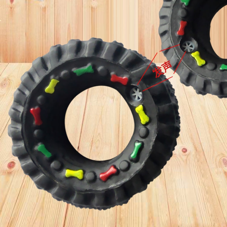 10 PCS Pet Vinyl Bite-Resistant Tire Toys Sounding Dog Training Ssupplies(Tire)