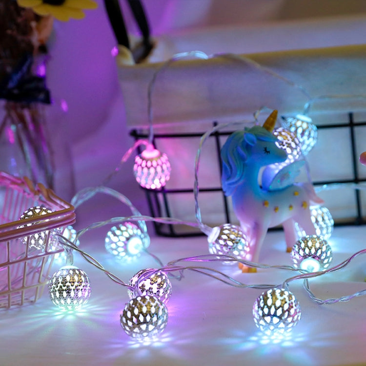 4m 40 LEDs RGB Colorful Synchronous USB Iron Hollow Ball Lamp Lantern Garden Decoration Holiday String Lights