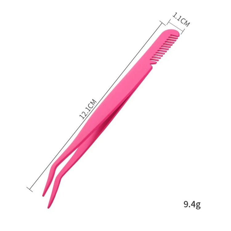 6 PCS Stainless Steel Marriage Accepted Eyelashes Tweezers Eyebrow Combing Tweezers, Color Classification: Pink (PVC Tube)