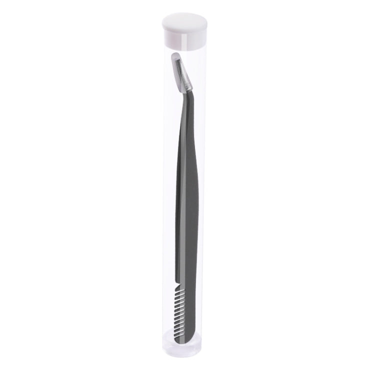 6 PCS Stainless Steel Marriage Accepted Eyelashes Tweezers Eyebrow Combing Tweezers, Color Classification: Black (PVC Tube)