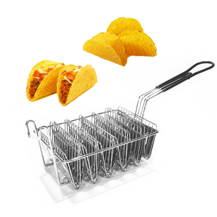 Stainless Steel Taco Tortilla Crust V-Shaping Tool ,Style: 6 Grid Fried Basket