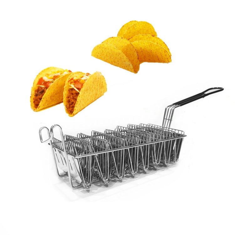 Stainless Steel Taco Tortilla Crust V-Shaping Tool ,Style: 8 Grid Fried Basket