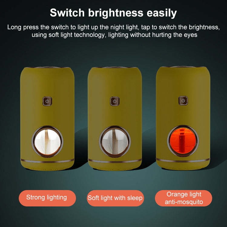 Household USB Portable Electric Mosquito Repellent Mosquito Lamp Night Light ,Style: Rechargeable (Yellow)