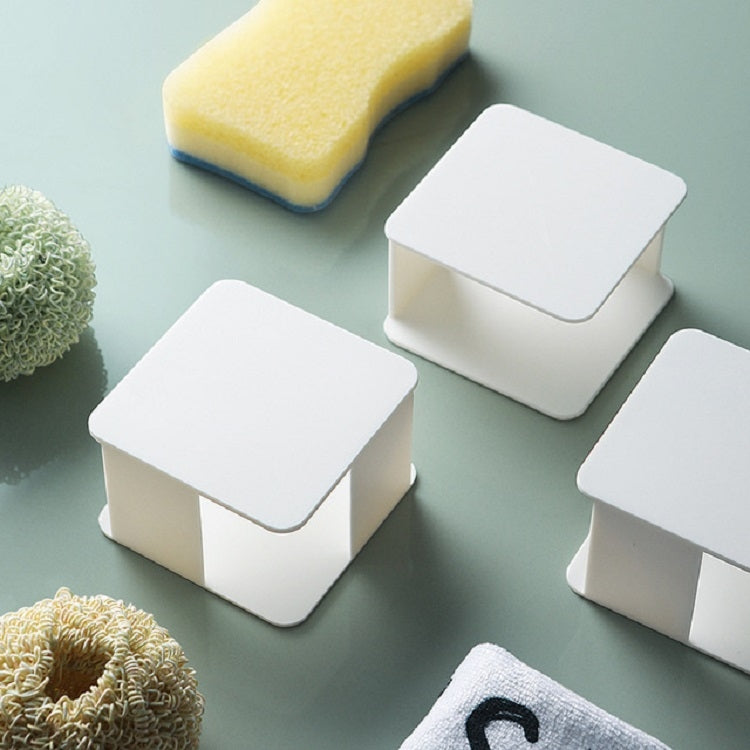 Kitchen Sink Sponge Rack Wall-mounted Scouring Pad Drain Rack(White)