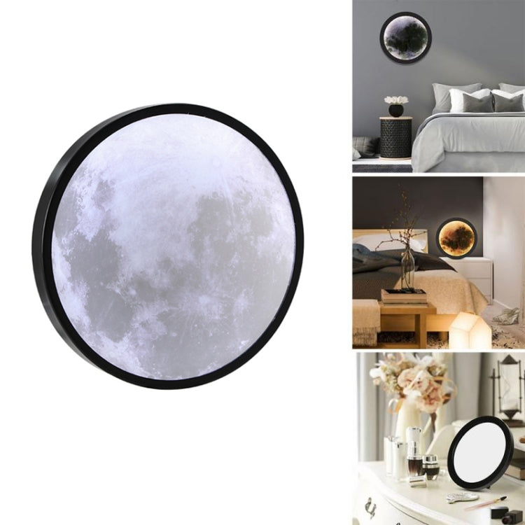 Moon Light Makeup Round Moon Mirror Tricolor Night Light Atmosphere Lamp, Size: Diameter 25cm