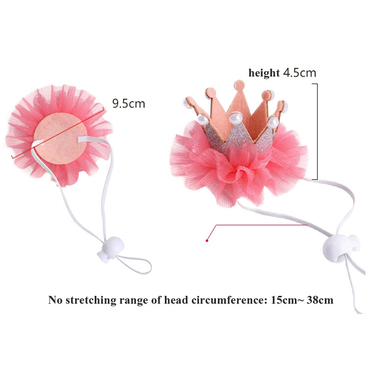2 Sets Pet Birthday Suit Pearl Crown Hat Triangle Scarf Combination Birthday Dress Up Pet Supplies