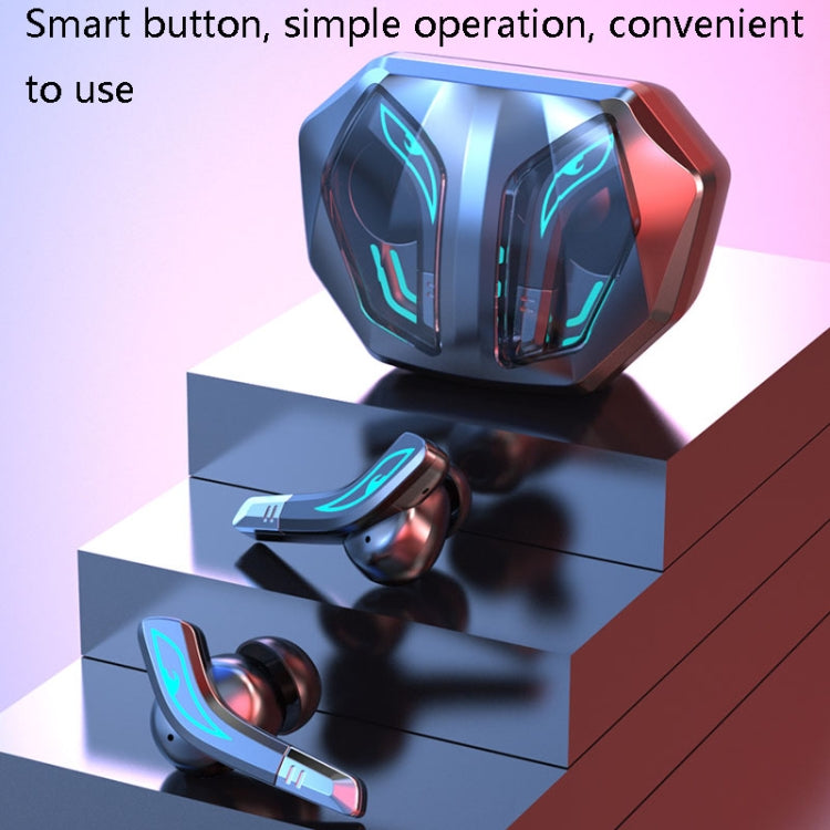 MD158 TWS Wireless Bluetooth 5.2 Game Headphones Low Delay HI-FI Earphone With Breathing Light(Black)