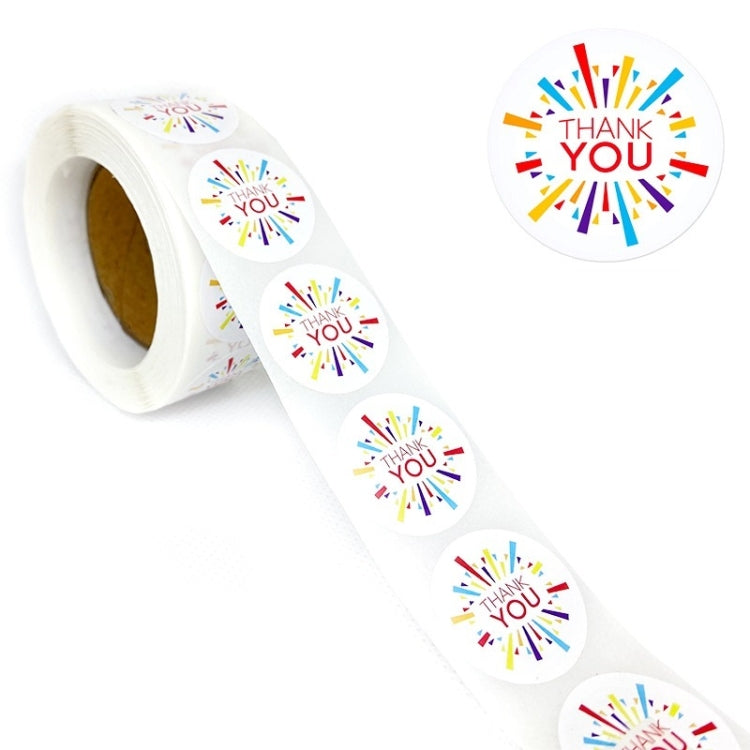 10 PCS Thank You Self-Adhesive Sealing Stickers Wedding Decoration Children Reward Stickers, Size: 25mm 500  / Rolls(C40)