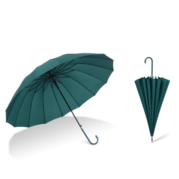 16 Bone Plain Straight Umbrella Small Fresh Long Handle Umbrella