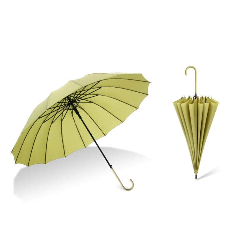16 Bone Plain Straight Umbrella Small Fresh Long Handle Umbrella