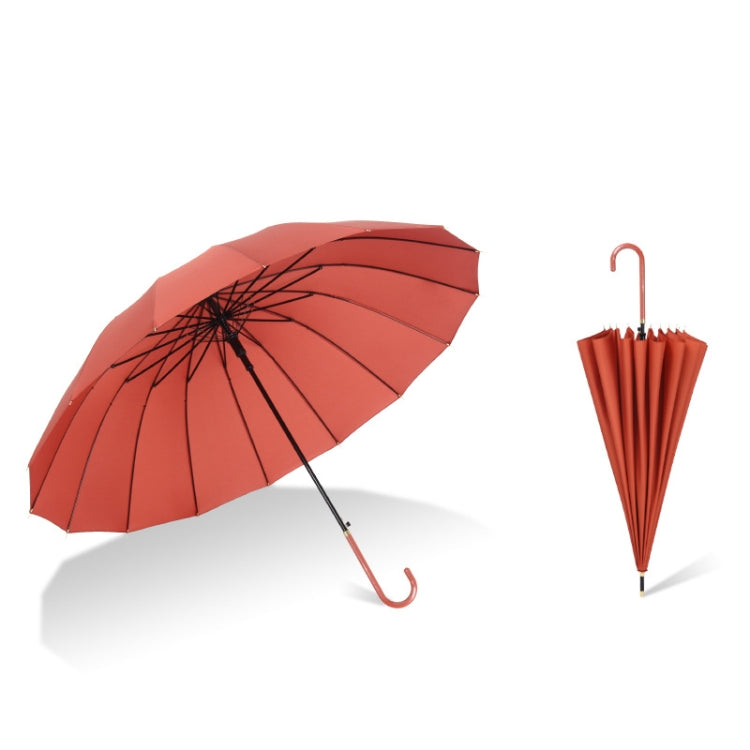 16 Bone Plain Straight Umbrella Small Fresh Long Handle Umbrella
