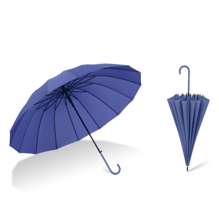 16 Bone Plain Straight Umbrella Small Fresh Long Handle Umbrella