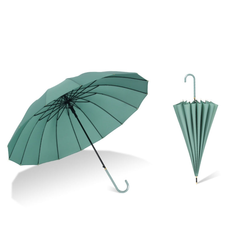 16 Bone Plain Straight Umbrella Small Fresh Long Handle Umbrella
