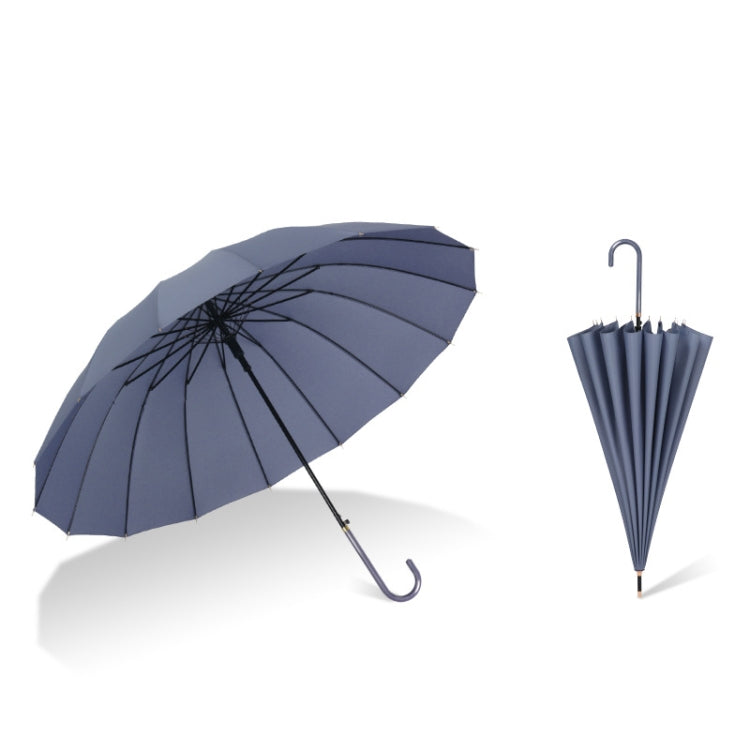 16 Bone Plain Straight Umbrella Small Fresh Long Handle Umbrella