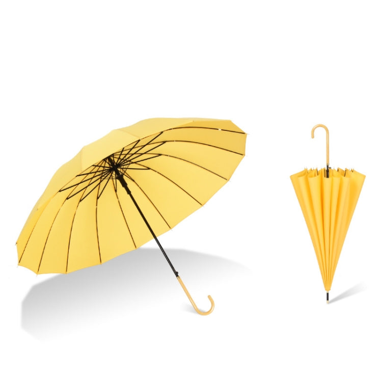 16 Bone Plain Straight Umbrella Small Fresh Long Handle Umbrella