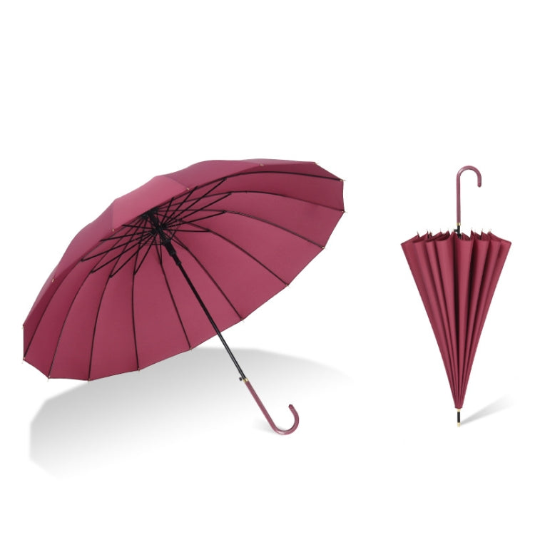 16 Bone Plain Straight Umbrella Small Fresh Long Handle Umbrella