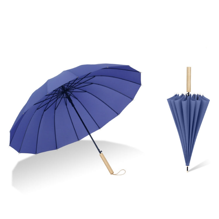 16 Bone Plain Straight Umbrella Small Fresh Long Handle Umbrella