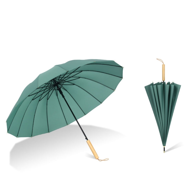 16 Bone Plain Straight Umbrella Small Fresh Long Handle Umbrella