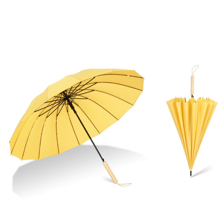 16 Bone Plain Straight Umbrella Small Fresh Long Handle Umbrella