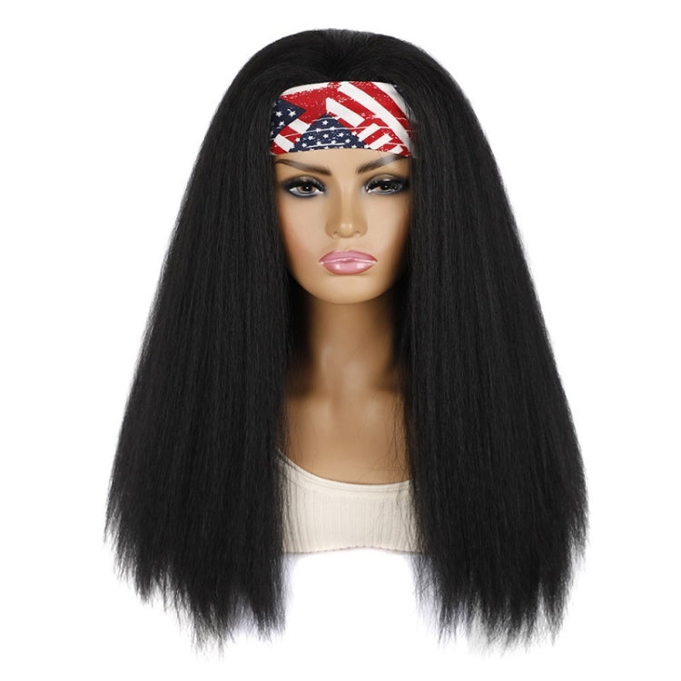 Turban Headband Corn Beard Long Hair Wig Headgear, Color Classification: Stars Stripes 1B # H