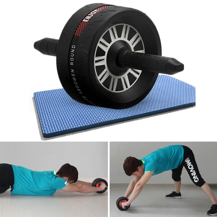 Household Fitness Equipment Abdominal Curl Roller Abdominal Muscle Wheel With Kneeling Pad, Colour: Two-wheel Black