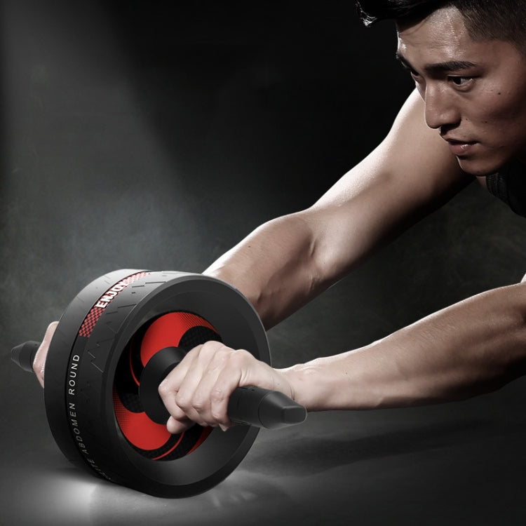 Household Fitness Equipment Abdominal Curl Roller Abdominal Muscle Wheel With Kneeling Pad, Colour: Two-wheel Black