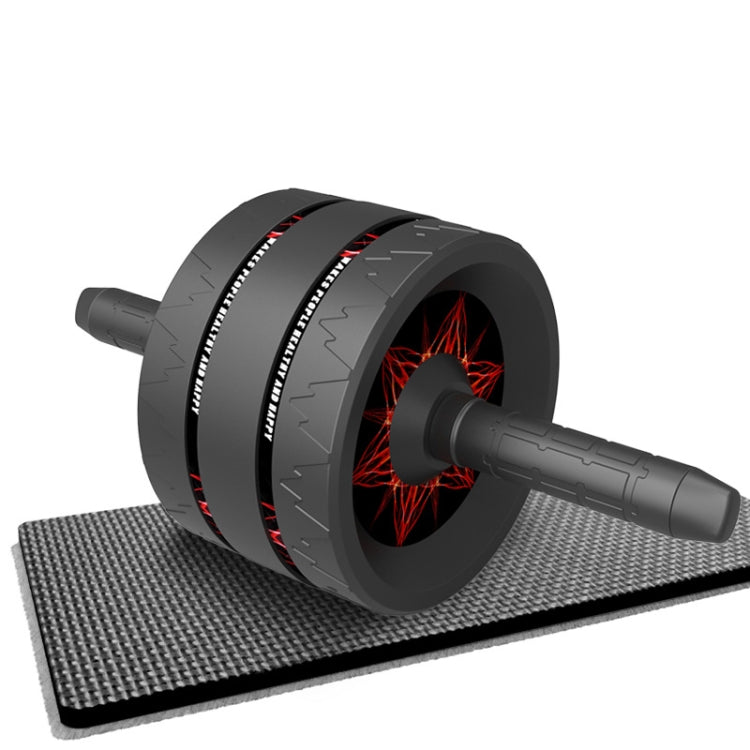 Household Fitness Equipment Abdominal Curl Roller Abdominal Muscle Wheel With Kneeling Pad, Colour: Three-wheel Red Black