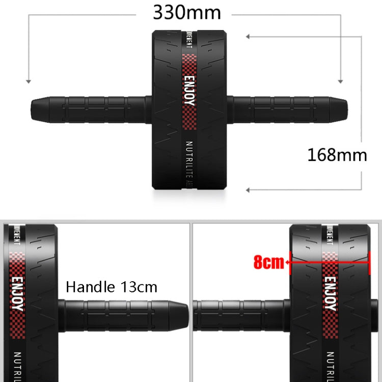 Household Fitness Equipment Abdominal Curl Roller Abdominal Muscle Wheel With Kneeling Pad, Colour: Three-wheel Red Black