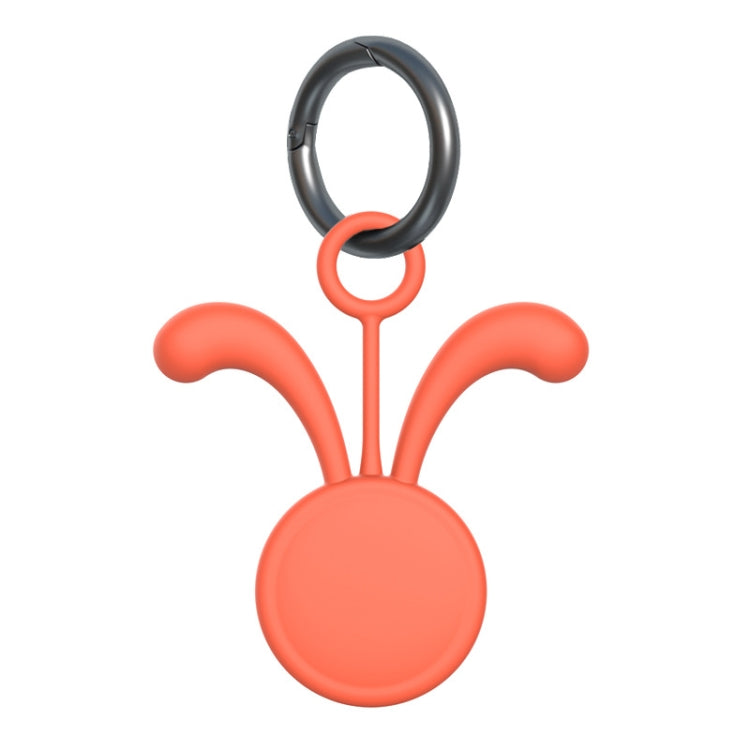 4 PCS Silicone Protective Cover Tracker Protective Case For AirTag, Colour: Orange + Hanging Buckle