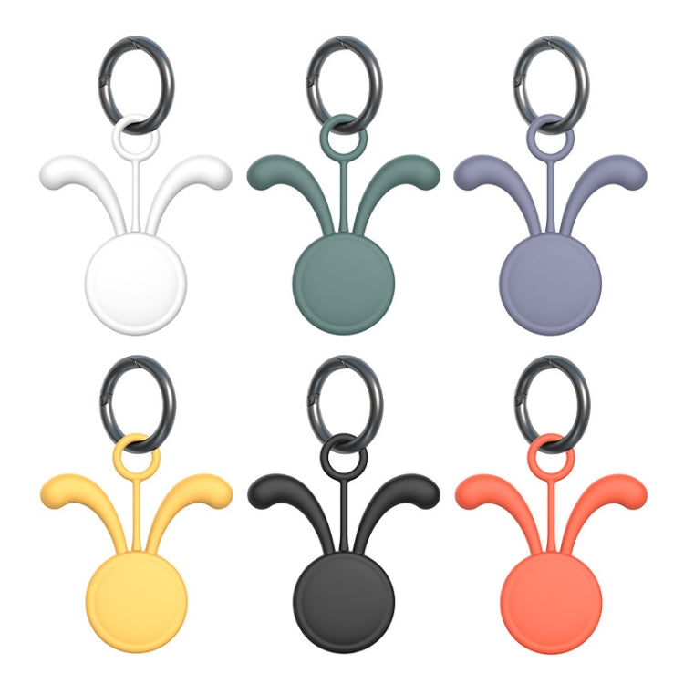 4 PCS Silicone Protective Cover Tracker Protective Case For AirTag, Colour: Lemon + Hanging Buckle
