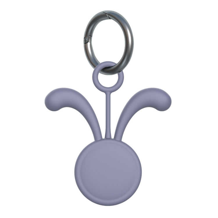 4 PCS Silicone Protective Cover Tracker Protective Case For AirTag, Colour: Lavender + Hanging Buckle