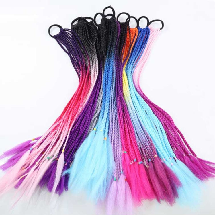 2 PCS FQXBMW Colorful Braid Hair Band Wigs Corn Silk Colorful Dreadlocks Ponytail, Color: 1