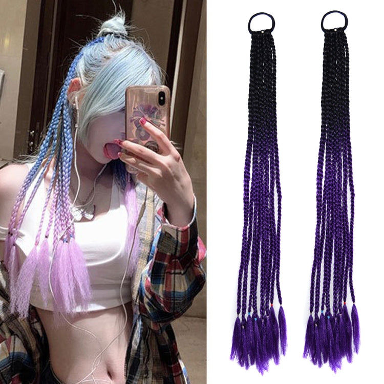 2 PCS FQXBMW Colorful Braid Hair Band Wigs Corn Silk Colorful Dreadlocks Ponytail, Color: 06