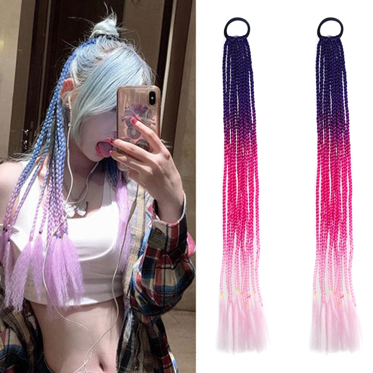 2 PCS FQXBMW Colorful Braid Hair Band Wigs Corn Silk Colorful Dreadlocks Ponytail, Color: 27