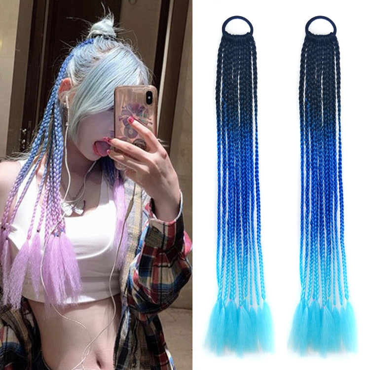 2 PCS FQXBMW Colorful Braid Hair Band Wigs Corn Silk Colorful Dreadlocks Ponytail, Color: 35