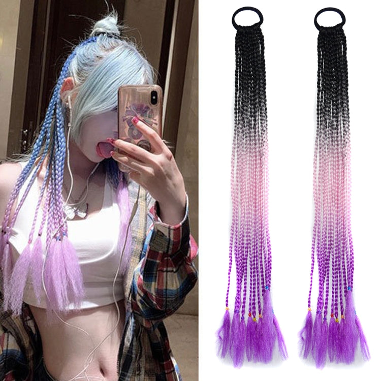 2 PCS FQXBMW Colorful Braid Hair Band Wigs Corn Silk Colorful Dreadlocks Ponytail, Color: 44
