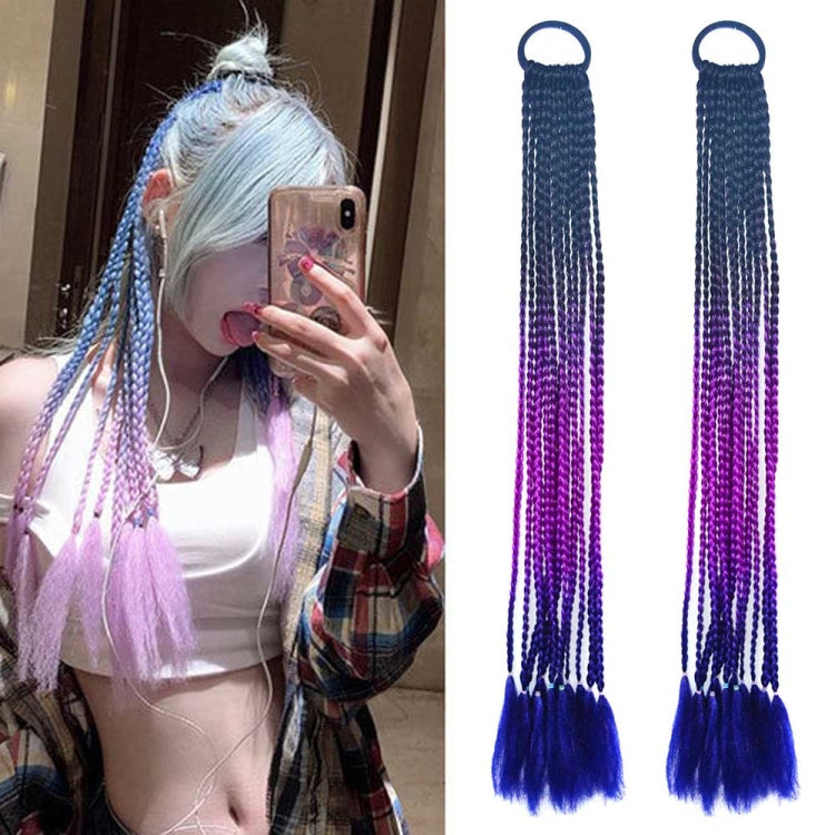 2 PCS FQXBMW Colorful Braid Hair Band Wigs Corn Silk Colorful Dreadlocks Ponytail, Color: 49