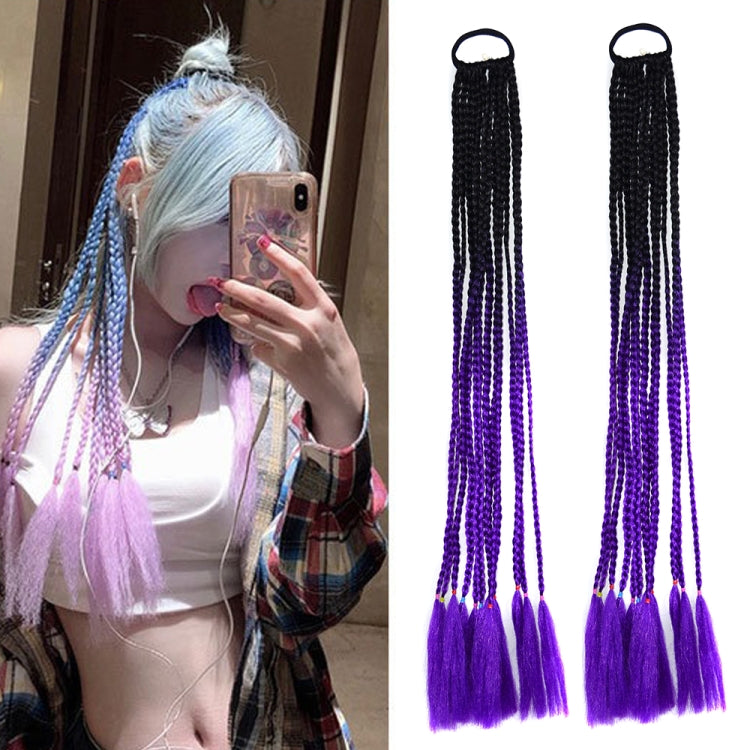 2 PCS FQXBMW Colorful Braid Hair Band Wigs Corn Silk Colorful Dreadlocks Ponytail, Color: 55