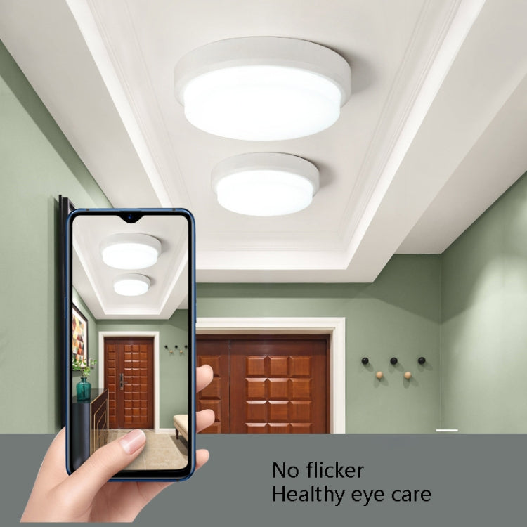 QSXDD-FSCB IP54 Waterproof Ceiling Lamp Dust-Proof Garden Corridor Wall Light Balcony Bathroom Ceiling Light, Power source: 18W White+Black