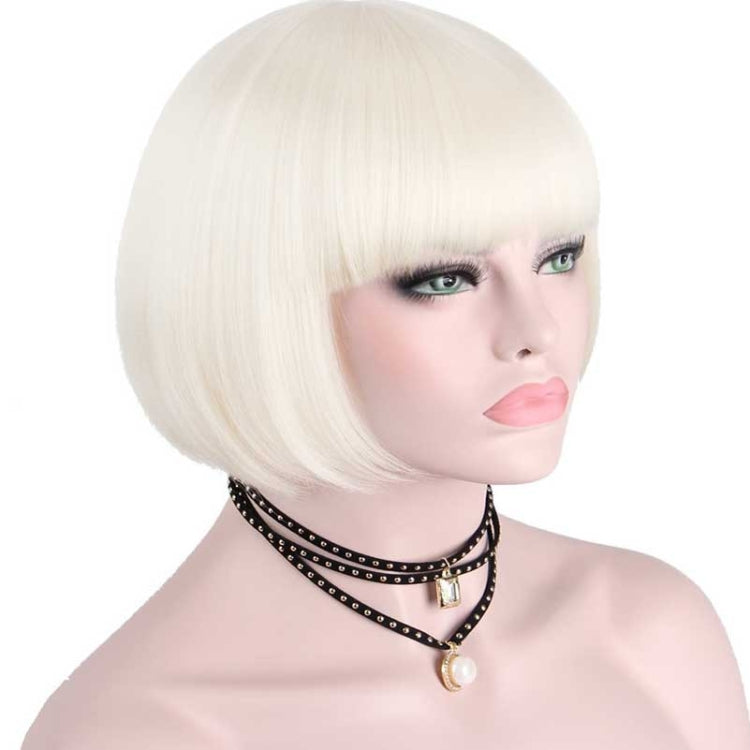 Bobo Short Hair With Bangs Wig(Creamy-white)